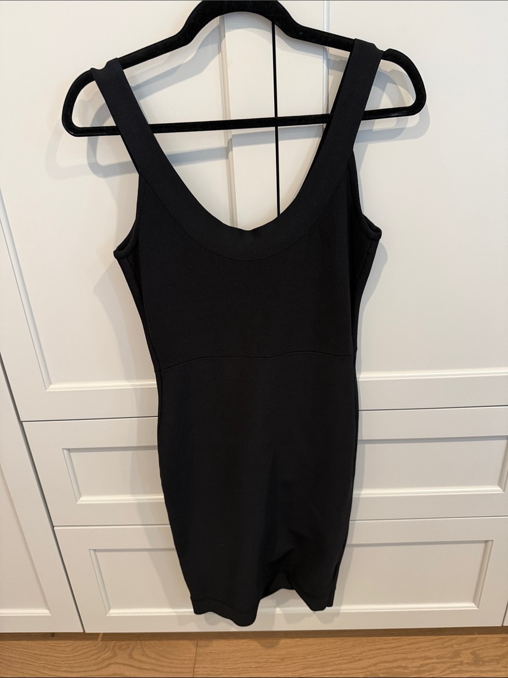 BCBGMaxAzria Caspar Black Fitted Midi Tank Dress